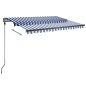 Tenda da Sole Automatica LED Sensore Vento 350x250cm Blu Bianca Tenda da Sole Automatica LED Sensore Vento 350x250cm Blu Bianca