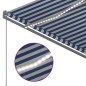 Tenda da Sole Automatica LED Sensore Vento 350x250cm Blu Bianca Tenda da Sole Automatica LED Sensore Vento 350x250cm Blu Bianca