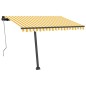 Tenda Sole Automatica LED Sensore Vento 350x250cm Gialla Bianca Tenda Sole Automatica LED Sensore Vento 350x250cm Gialla Bianca