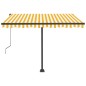 Tenda Sole Automatica LED Sensore Vento 350x250cm Gialla Bianca Tenda Sole Automatica LED Sensore Vento 350x250cm Gialla Bianca