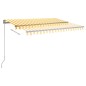 Tenda Sole Automatica LED Sensore Vento 350x250cm Gialla Bianca Tenda Sole Automatica LED Sensore Vento 350x250cm Gialla Bianca