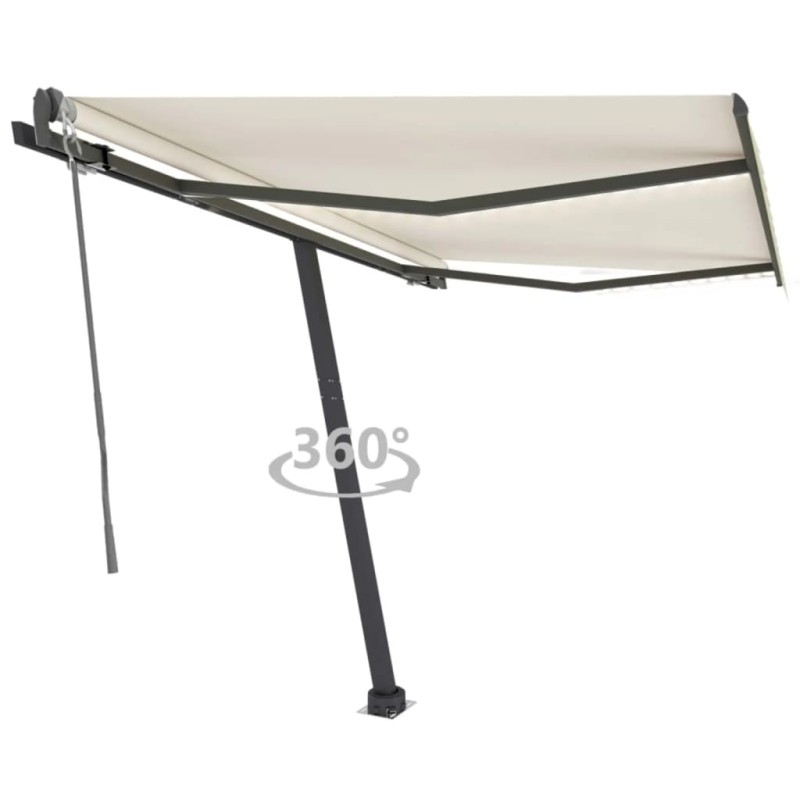 Tenda da Sole Automatica LED e Sensore Vento 350x250 cm Crema Tenda da Sole Automatica LED e Sensore Vento 350x250 cm Crema