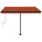 vidaXL Tenda Automatica Sensore Vento e LED 350x250 cm Arancio Marrone vidaXL Tenda Automatica Sensore Vento e LED 350x250 cm Arancio Marrone