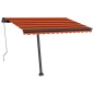 vidaXL Tenda Automatica Sensore Vento e LED 350x250 cm Arancio Marrone vidaXL Tenda Automatica Sensore Vento e LED 350x250 cm Arancio Marrone