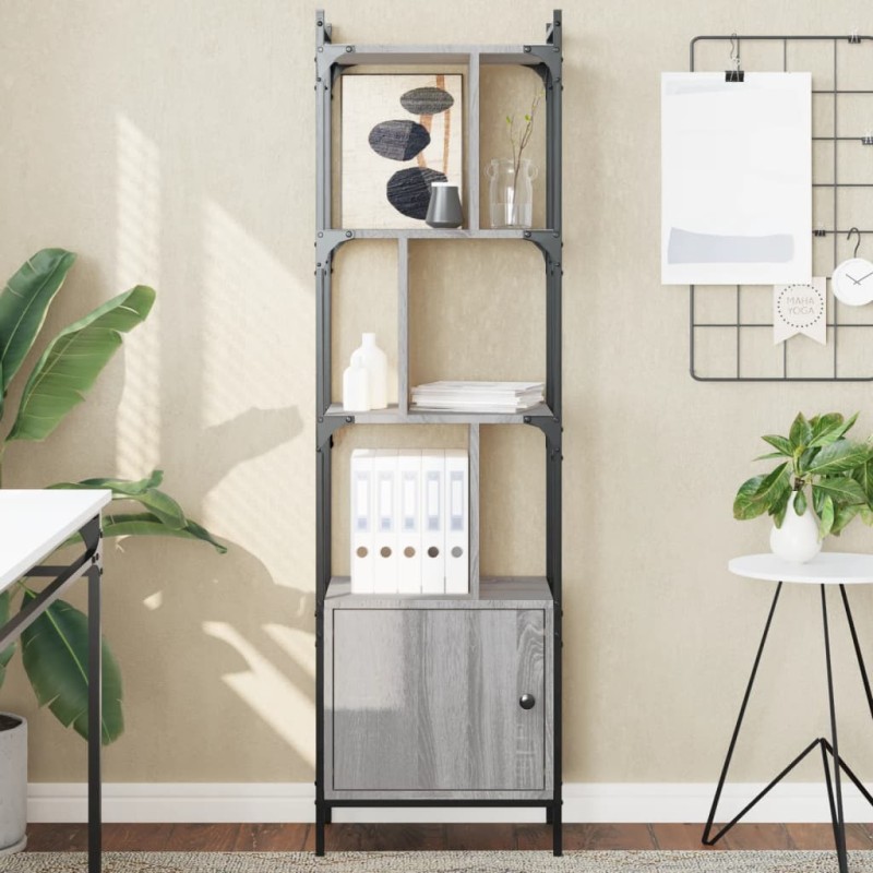 vidaXL Libreria Anta Grigio Sonoma 44,5x30x154,5 cm Legno Multistrato vidaXL Libreria Anta Grigio Sonoma 44,5x30x154,5 cm Legno Multistrato