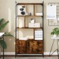 vidaXL Libreria con Ante Rovere Fumo 76,5x30x154,5cm Legno Multistrato vidaXL Libreria con Ante Rovere Fumo 76,5x30x154,5cm Legno Multistrato