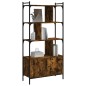 vidaXL Libreria con Ante Rovere Fumo 76,5x30x154,5cm Legno Multistrato vidaXL Libreria con Ante Rovere Fumo 76,5x30x154,5cm Legno Multistrato