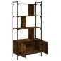 vidaXL Libreria con Ante Rovere Fumo 76,5x30x154,5cm Legno Multistrato vidaXL Libreria con Ante Rovere Fumo 76,5x30x154,5cm Legno Multistrato