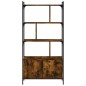 vidaXL Libreria con Ante Rovere Fumo 76,5x30x154,5cm Legno Multistrato vidaXL Libreria con Ante Rovere Fumo 76,5x30x154,5cm Legno Multistrato
