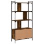 vidaXL Libreria con Ante Rovere Fumo 76,5x30x154,5cm Legno Multistrato vidaXL Libreria con Ante Rovere Fumo 76,5x30x154,5cm Legno Multistrato