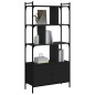 vidaXL Libreria con Ante Nera 76,5x30x154,5 cm Legno Multistrato vidaXL Libreria con Ante Nera 76,5x30x154,5 cm Legno Multistrato