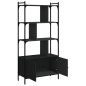 vidaXL Libreria con Ante Nera 76,5x30x154,5 cm Legno Multistrato vidaXL Libreria con Ante Nera 76,5x30x154,5 cm Legno Multistrato
