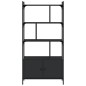 vidaXL Libreria con Ante Nera 76,5x30x154,5 cm Legno Multistrato vidaXL Libreria con Ante Nera 76,5x30x154,5 cm Legno Multistrato