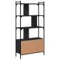 vidaXL Libreria con Ante Nera 76,5x30x154,5 cm Legno Multistrato vidaXL Libreria con Ante Nera 76,5x30x154,5 cm Legno Multistrato