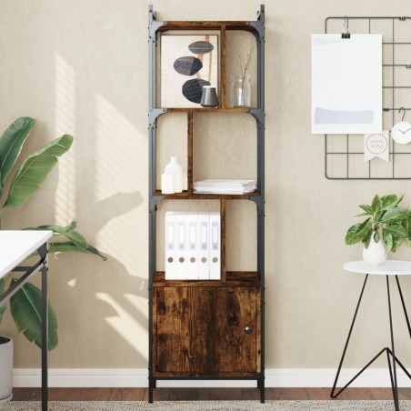 vidaXL Libreria con Anta Rovere Fumo 44,5x30x154,5cm Legno Multistrato