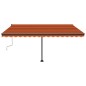 Tenda Retrattile Manuale Autoportante 400x300cm Arancio Marrone Tenda Retrattile Manuale Autoportante 400x300cm Arancio Marrone