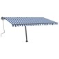 vidaXL Tenda da Sole Retrattile Manuale con LED 400x300cm Blu e Bianca