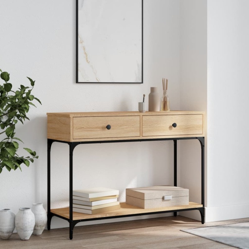 vidaXL Tavolino Consolle Rovere Sonoma 100x34,5x75cm Legno Multistrato vidaXL Tavolino Consolle Rovere Sonoma 100x34,5x75cm Legno Multistrato