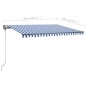 vidaXL Tenda da Sole Retrattile Manuale con LED 400x300cm Blu e Bianca