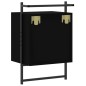 vidaXL Comodino a Muro Nero 40x30x61 cm Legno Multistrato
