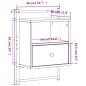 vidaXL Comodino a Muro Nero 40x30x61 cm Legno Multistrato