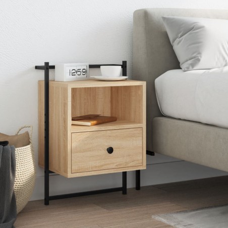vidaXL Comodino a Muro Rovere Sonoma 40x30x61 cm Legno Multistrato