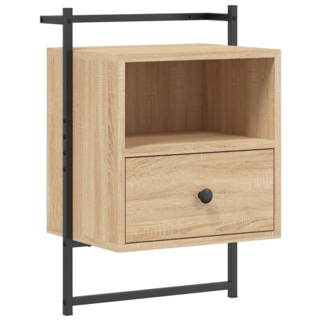 vidaXL Comodino a Muro Rovere Sonoma 40x30x61 cm Legno Multistrato