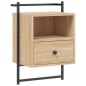 vidaXL Comodino a Muro Rovere Sonoma 40x30x61 cm Legno Multistrato vidaXL Comodino a Muro Rovere Sonoma 40x30x61 cm Legno Multistrato