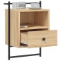 vidaXL Comodino a Muro Rovere Sonoma 40x30x61 cm Legno Multistrato vidaXL Comodino a Muro Rovere Sonoma 40x30x61 cm Legno Multistrato