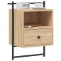 vidaXL Comodino a Muro Rovere Sonoma 40x30x61 cm Legno Multistrato vidaXL Comodino a Muro Rovere Sonoma 40x30x61 cm Legno Multistrato