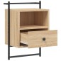 vidaXL Comodino a Muro Rovere Sonoma 40x30x61 cm Legno Multistrato vidaXL Comodino a Muro Rovere Sonoma 40x30x61 cm Legno Multistrato