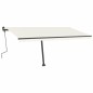 Tenda da Sole Retrattile Manuale con LED 400x300 cm Crema Tenda da Sole Retrattile Manuale con LED 400x300 cm Crema