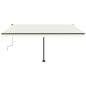 Tenda da Sole Retrattile Manuale con LED 400x300 cm Crema Tenda da Sole Retrattile Manuale con LED 400x300 cm Crema