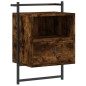 vidaXL Comodino a Muro Rovere Fumo 40x30x61 cm Legno Multistrato