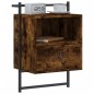 vidaXL Comodino a Muro Rovere Fumo 40x30x61 cm Legno Multistrato