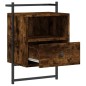 vidaXL Comodino a Muro Rovere Fumo 40x30x61 cm Legno Multistrato