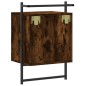 vidaXL Comodino a Muro Rovere Fumo 40x30x61 cm Legno Multistrato