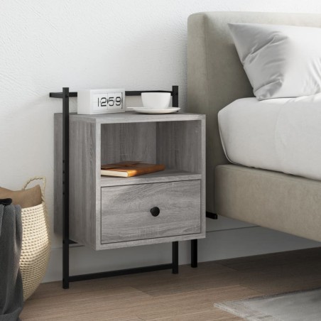 vidaXL Comodino a Muro Grigio Sonoma 40x30x61 cm Legno Multistrato