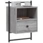 vidaXL Comodino a Muro Grigio Sonoma 40x30x61 cm Legno Multistrato