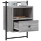 vidaXL Comodino a Muro Grigio Sonoma 40x30x61 cm Legno Multistrato