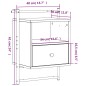 vidaXL Comodino a Muro Grigio Sonoma 40x30x61 cm Legno Multistrato