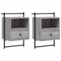 vidaXL Comodini a Muro 2 pz Grigio Sonoma 40x30x61cm Legno Multistrato vidaXL Comodini a Muro 2 pz Grigio Sonoma 40x30x61cm Legno Multistrato