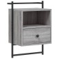 vidaXL Comodini a Muro 2 pz Grigio Sonoma 40x30x61cm Legno Multistrato vidaXL Comodini a Muro 2 pz Grigio Sonoma 40x30x61cm Legno Multistrato