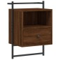 vidaXL Comodino a Muro Rovere Marrone 40x30x61 cm Legno Multistrato vidaXL Comodino a Muro Rovere Marrone 40x30x61 cm Legno Multistrato