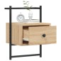 vidaXL Comodino a Muro Rovere Sonoma 35x30x51 cm Legno Multistrato vidaXL Comodino a Muro Rovere Sonoma 35x30x51 cm Legno Multistrato