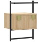 vidaXL Comodino a Muro Rovere Sonoma 35x30x51 cm Legno Multistrato vidaXL Comodino a Muro Rovere Sonoma 35x30x51 cm Legno Multistrato