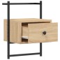vidaXL Comodino a Muro Rovere Sonoma 35x30x51 cm Legno Multistrato vidaXL Comodino a Muro Rovere Sonoma 35x30x51 cm Legno Multistrato