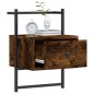 vidaXL Comodino a Muro Rovere Fumo 35x30x51 cm Legno Multistrato vidaXL Comodino a Muro Rovere Fumo 35x30x51 cm Legno Multistrato