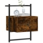 vidaXL Comodino a Muro Rovere Fumo 35x30x51 cm Legno Multistrato vidaXL Comodino a Muro Rovere Fumo 35x30x51 cm Legno Multistrato