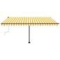 vidaXL Tenda da Sole Retrattile Manuale e LED 400x300cm Gialla Bianca vidaXL Tenda da Sole Retrattile Manuale e LED 400x300cm Gialla Bianca